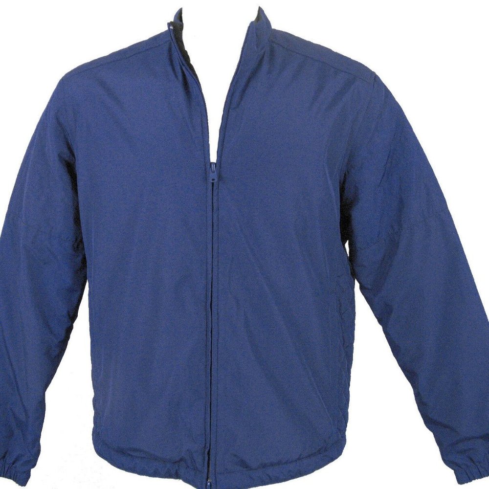 NEW $285 Donna Karan DKNY Jacket!  Blue With Black Fleece Lining  Fall Weight